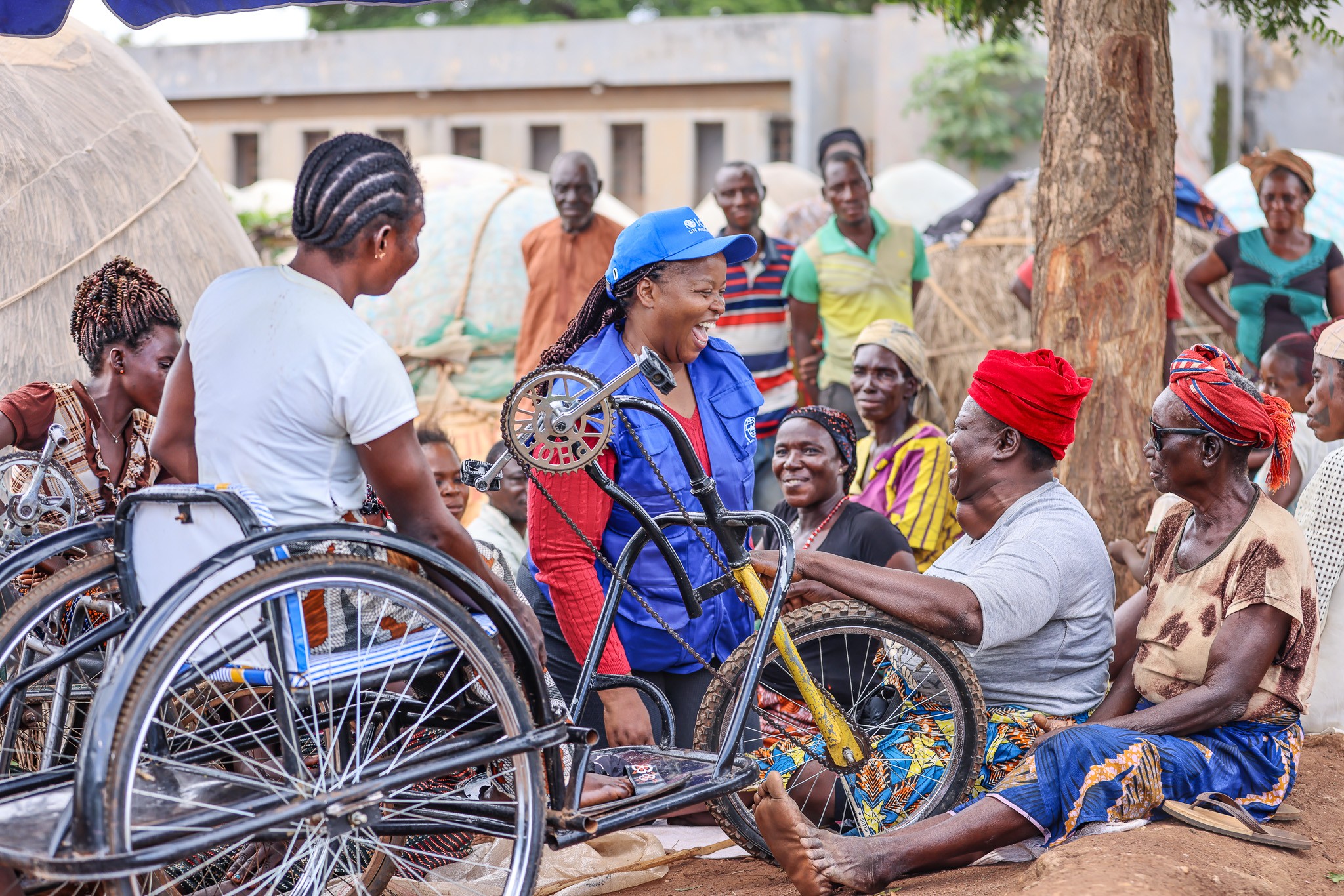 People with disabilities engaging with a social worker.