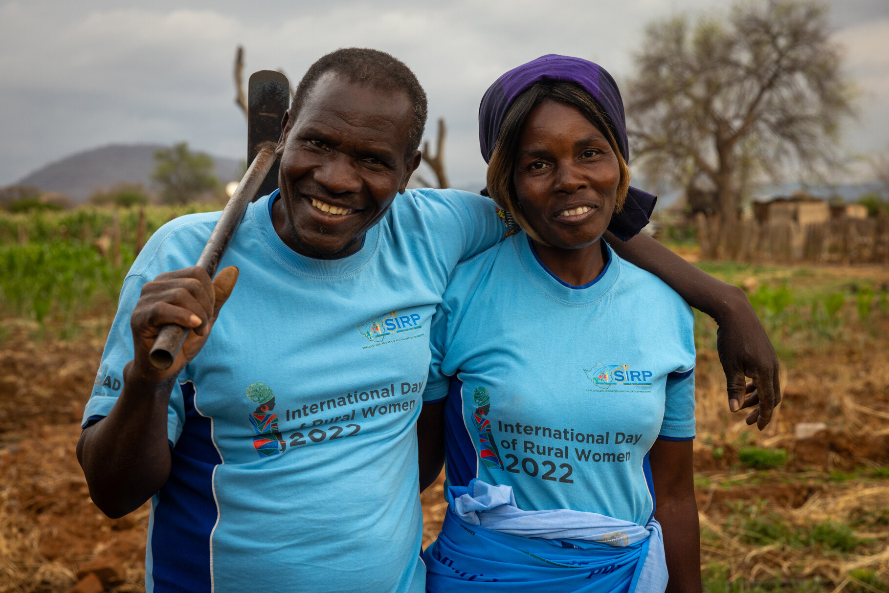 Munashe and Tamari on their farm in Zimbabwe. 