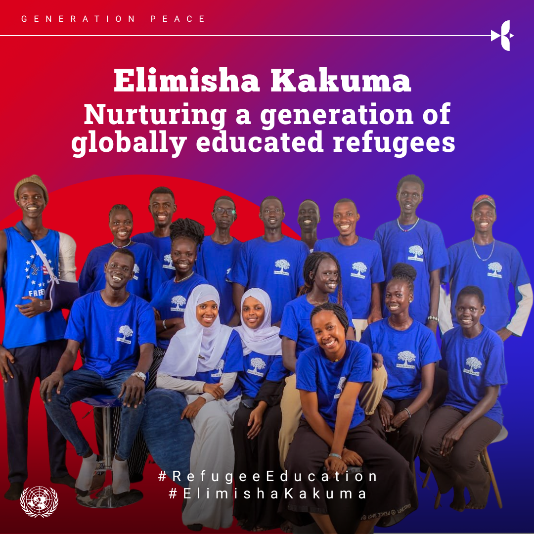 Students gathered at Elimisha Kakuma program in Kakuma Refugee Camp, Kenya