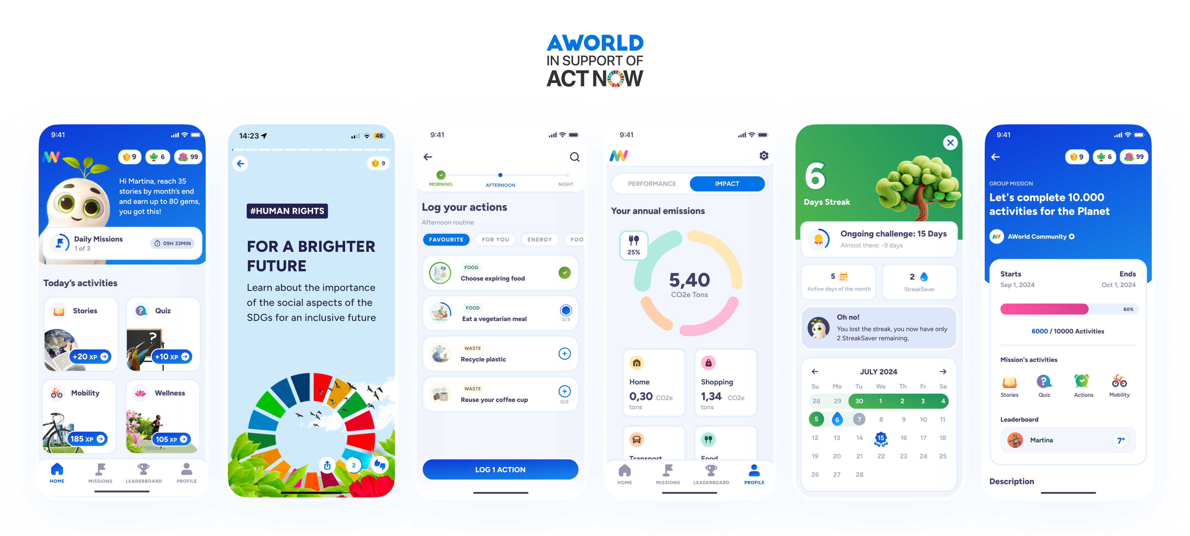 ActNow App screenshots