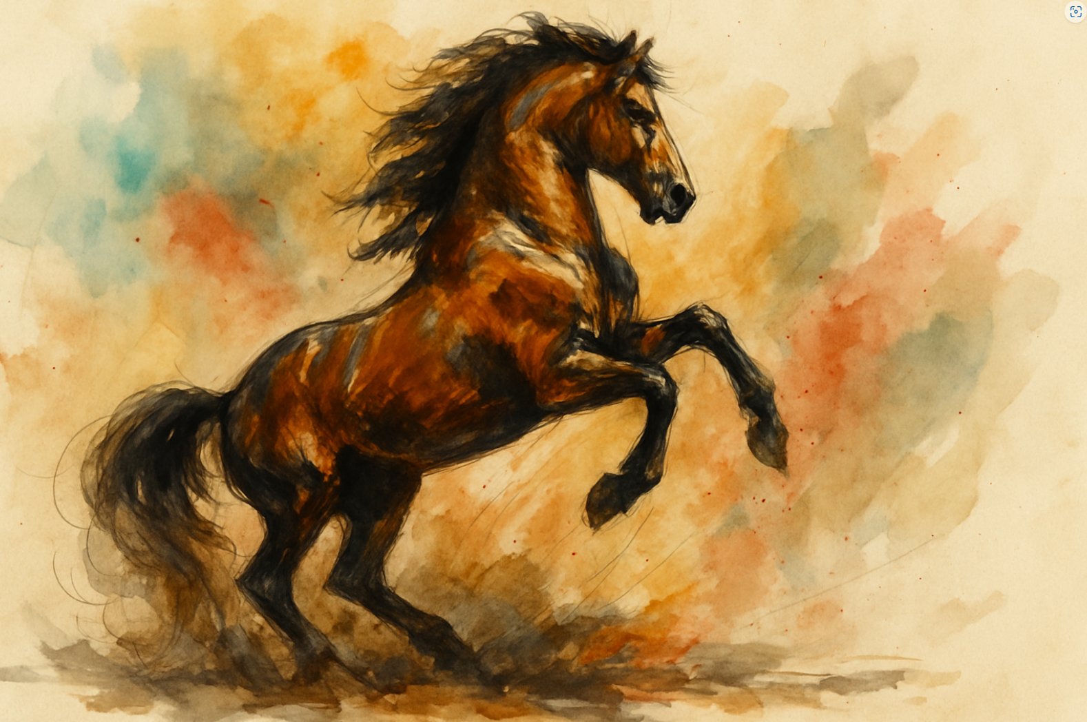 illustration of a horse on its back legs